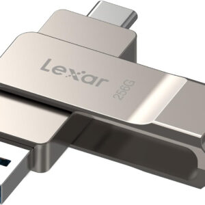 Lexar D40E 256GB Dual Drive USB 3.2 Gen 1 Type-C™ Jump Drive, USB-C Flash Drive Metal Housing Swivel Design Thumb Drive